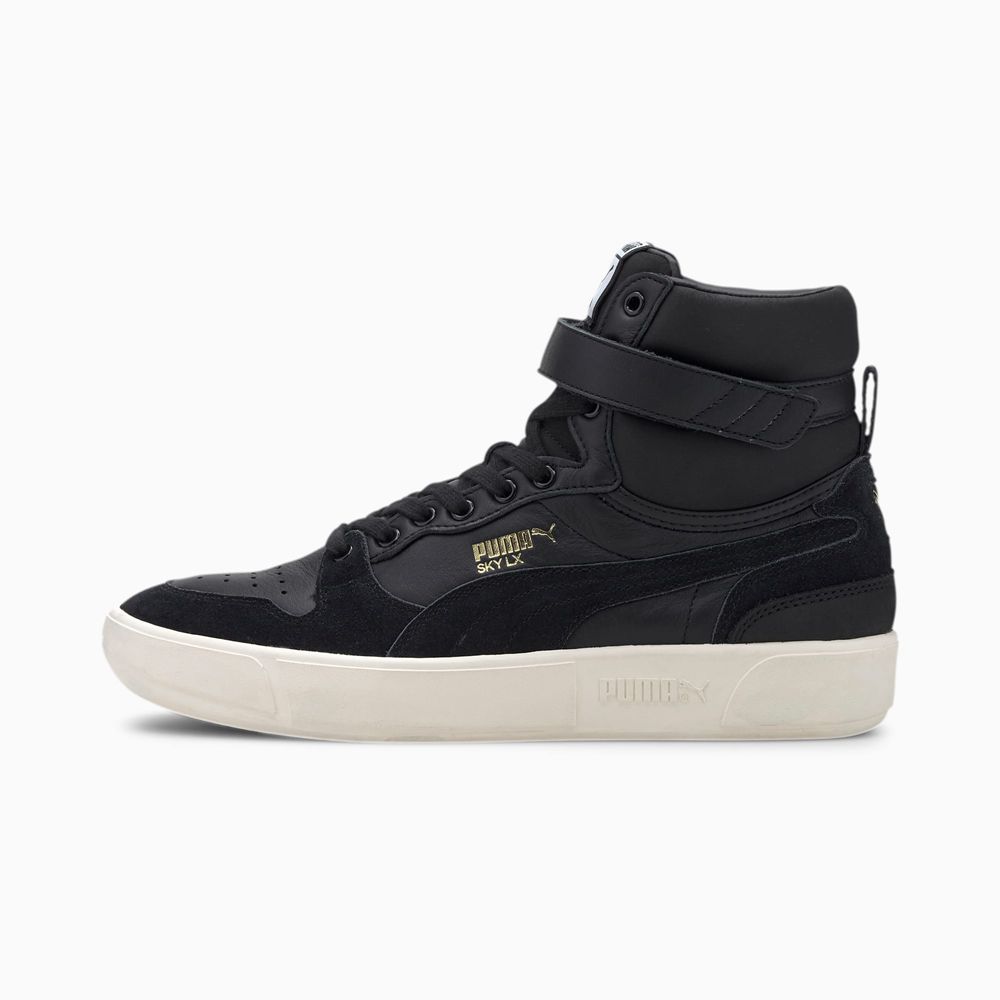 Puma Sky LX Mid Cut Lux Férfi Kosárlabda Cipő - Fekete/Fehér ( Hungary - SUXAJ1257 )
